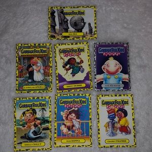 7 garbage pail kids trading cards/stickers